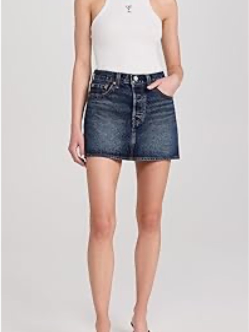 Levi's Women's Levis Icon Skirt Dark Blue Denim Mini - Classic A-Line sz 24